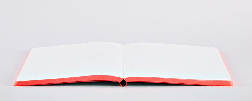 nuuna Notizbuch – 165 × 220 mm – Softcover, Fadenheftung, nummerierte Seiten, recyceltes Leder, Mint/Pink