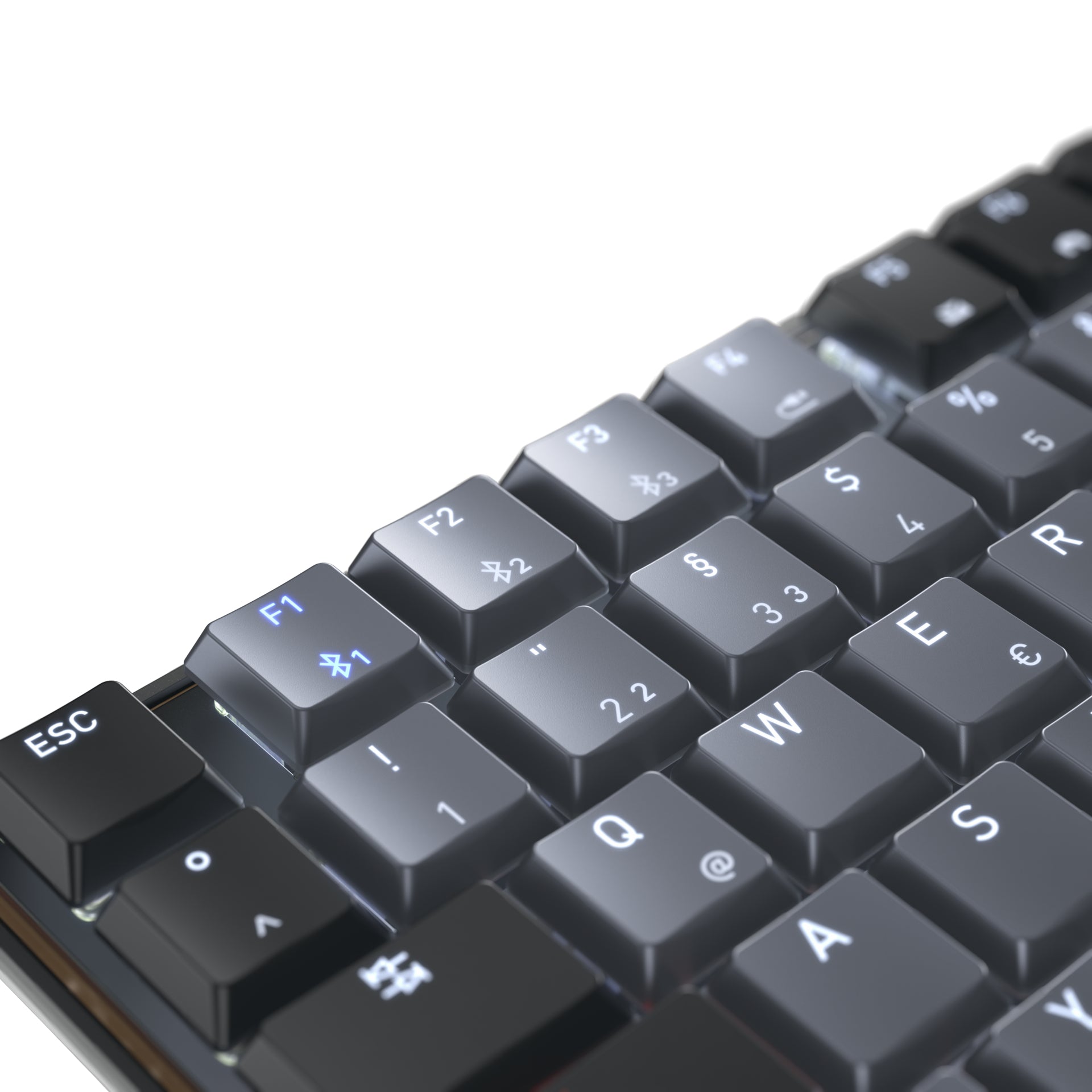 CHERRY KW 550 MX LP – Tastatur, kabelgebunden (USB-C), kabellos (Bluetooth), DE-Layout (DE) – für Windows