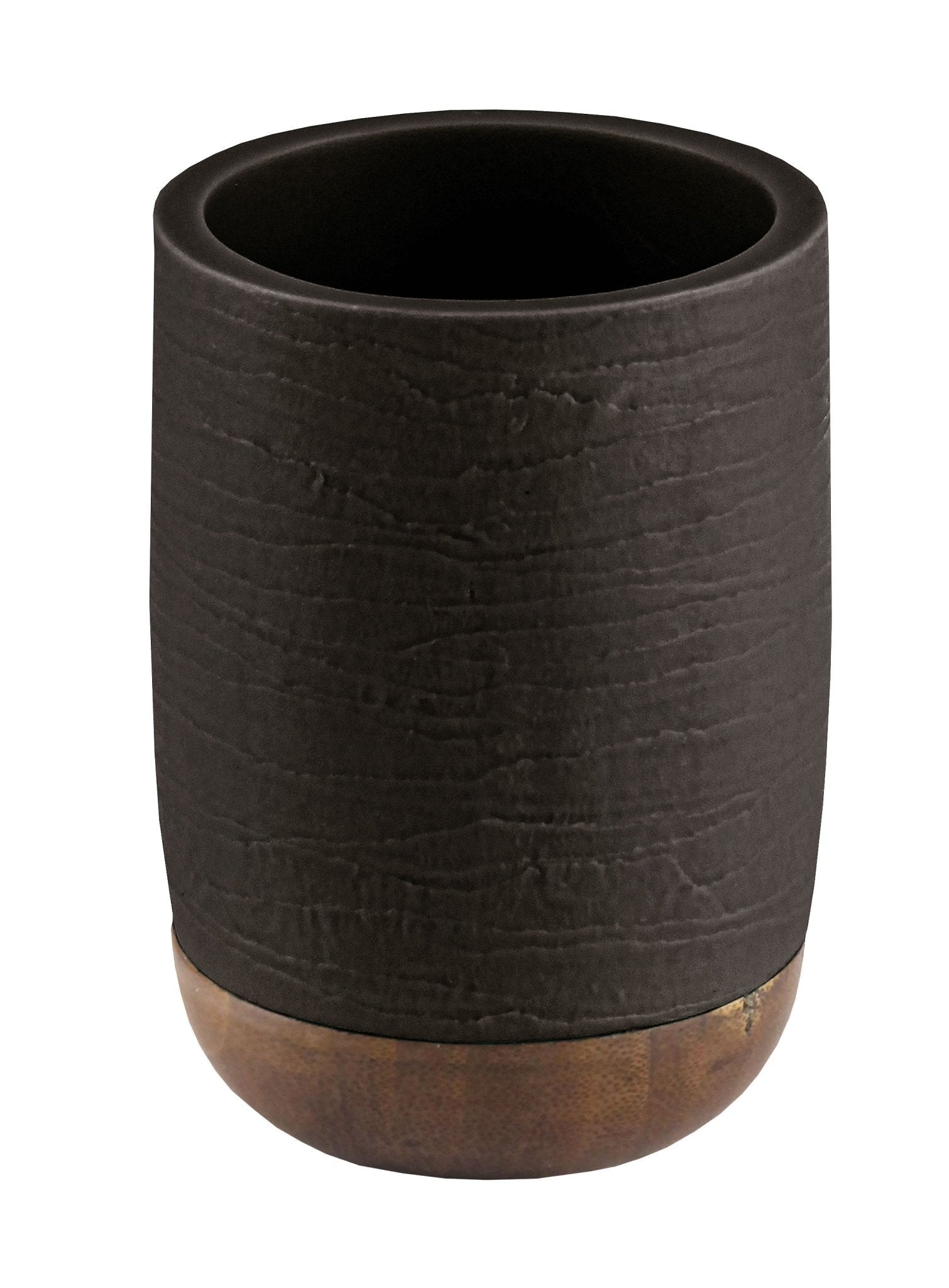 Kleine Wolke Zahnbürstenhalter Harper – Bambus/Polyresin, 7,5×7,5×9 cm, Schwarz