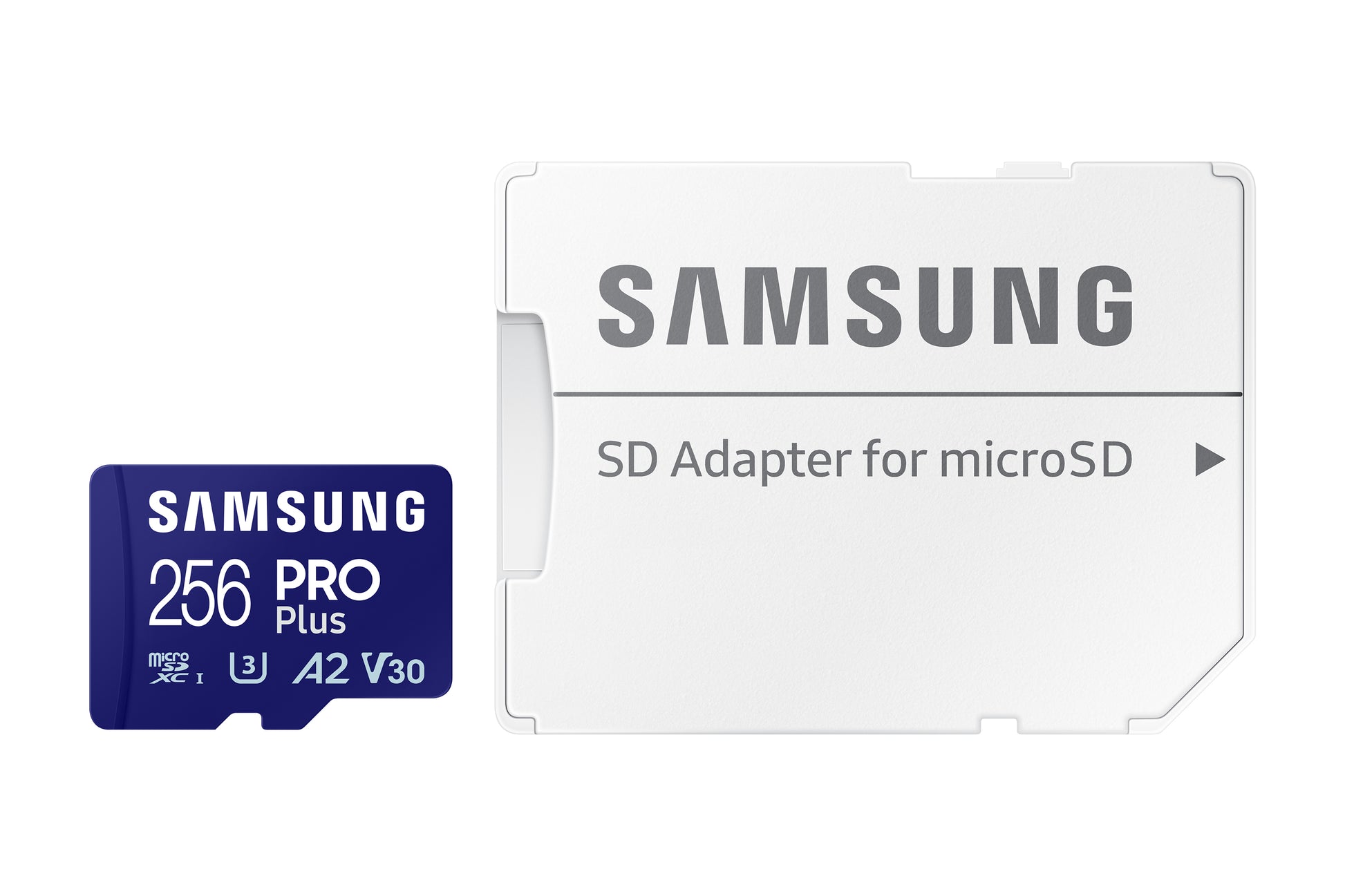 Samsung PRO Plus MB-MD256SA/EU microSDXC 256 GB – UHS-I, U3, V30, A2, 180/130 MB/s, inkl. SD-Adapter