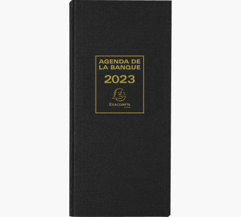 Exacompta Tagesagenda 2027, 1 Tag/2 Seiten, 16 × 34 cm, schwarz