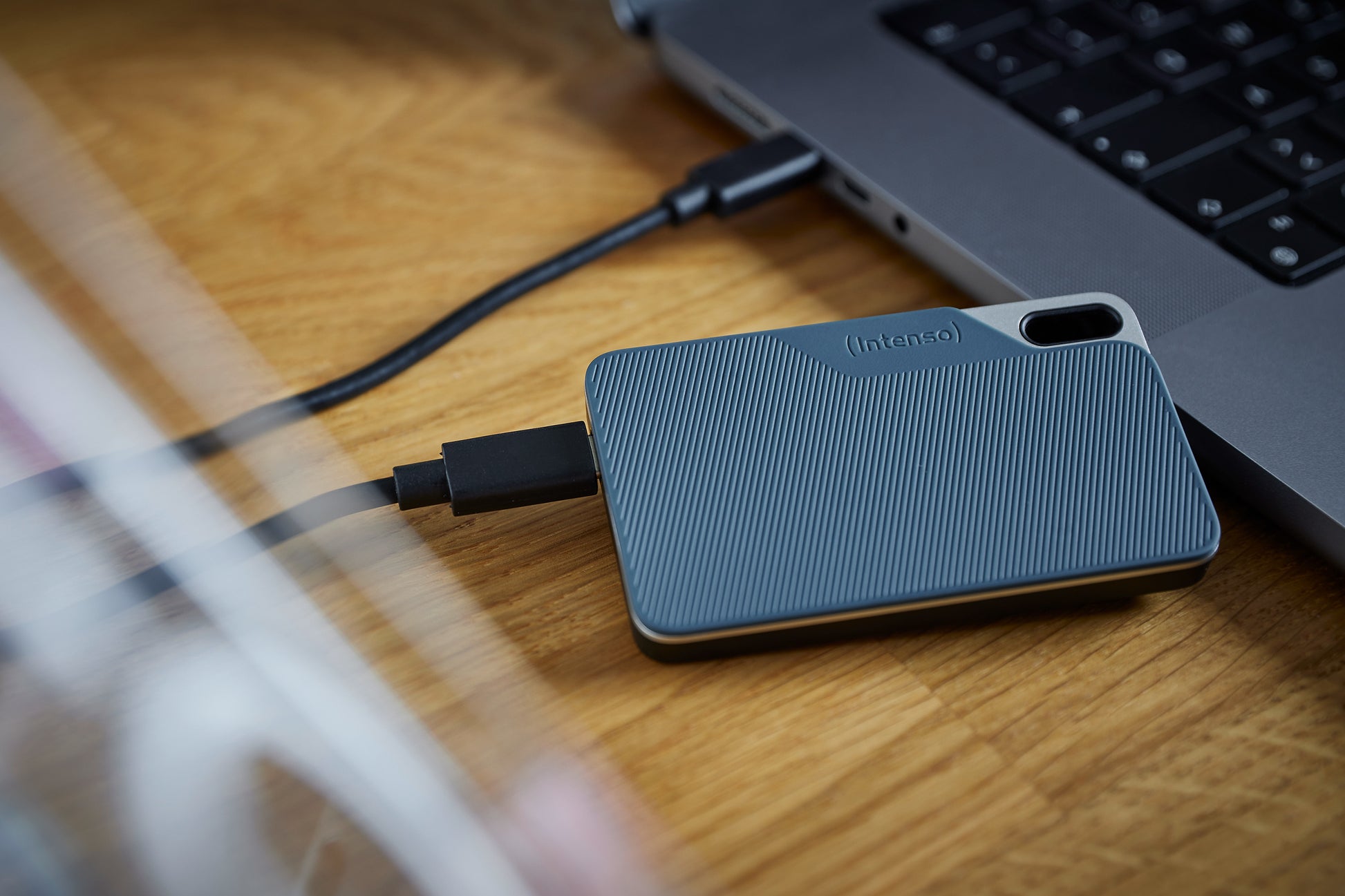 Intenso TX100 – 500 GB externe SSD, USB 3.2 Gen 1, Blau/Grau