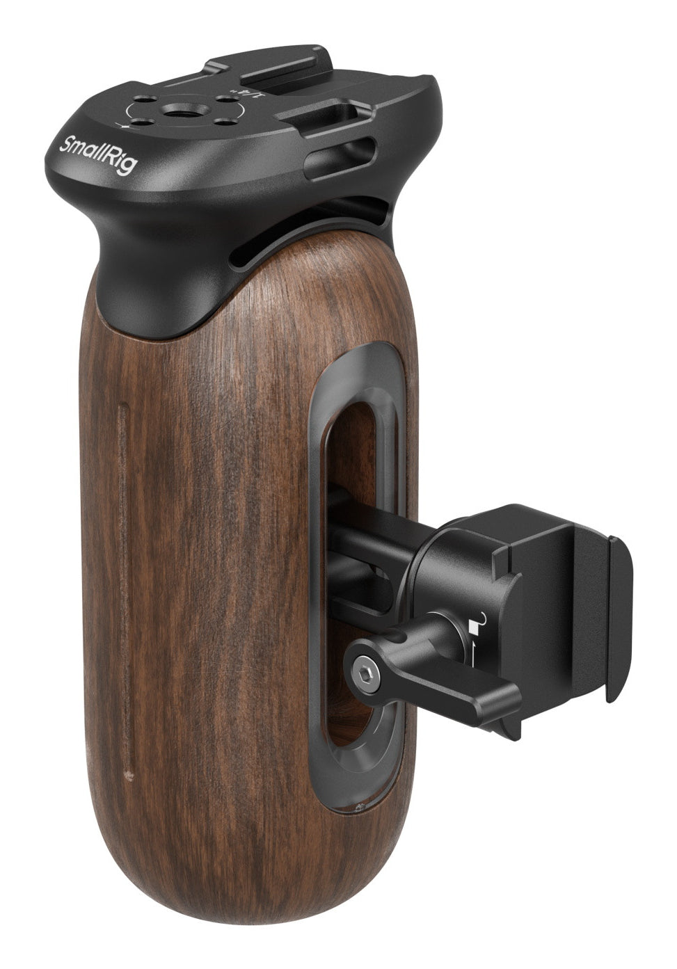 SmallRig Holzseitengriff Kameragriff – 15 kg, 1/4", Aluminium/Holz – Schwarz/Braun