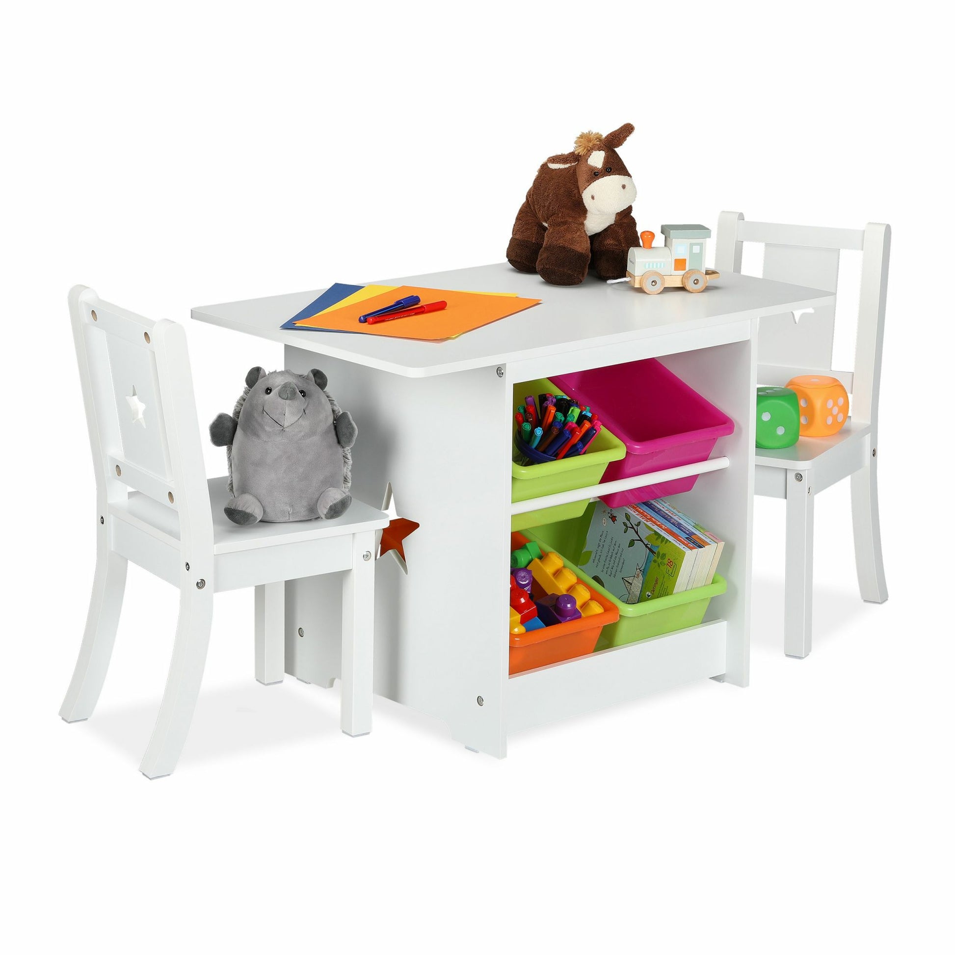 Relaxdays Bistro-Set 1-teilig – Mehrfarbig – Kunststoff, Eisen – Tisch 75 × 46 × 52 cm – für den Innenbereich