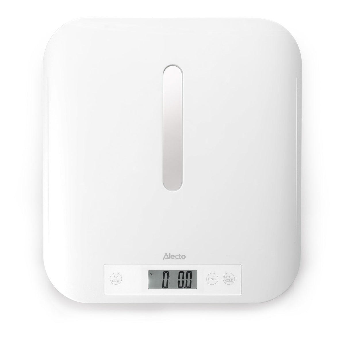 Alecto Paketwaage BC70 – Tragkraft 150 kg, Teilung 5 g, Wiegefläche 70 × 30 cm, Batterie, Kunststoff, Weiss