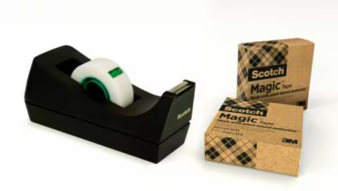 Scotch Tischabroller – für Rollenbreite bis 19 mm, für Bandlänge bis 33 m, Kunststoff, schwarz, inkl. 3 Rollen