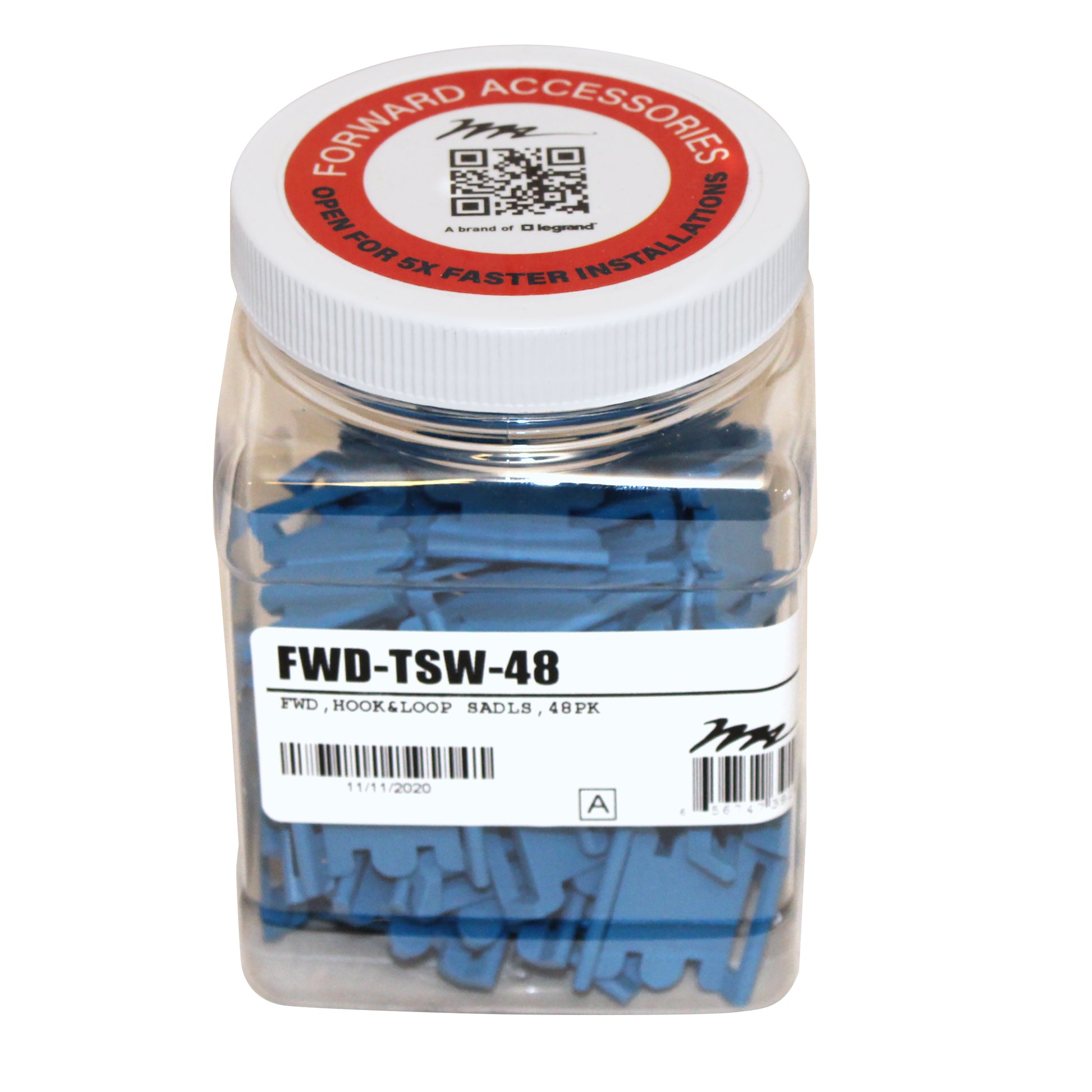 Middle Atlantic Klettkabelbinder, 67 mm, 48er-Pack, Nylon – Blau