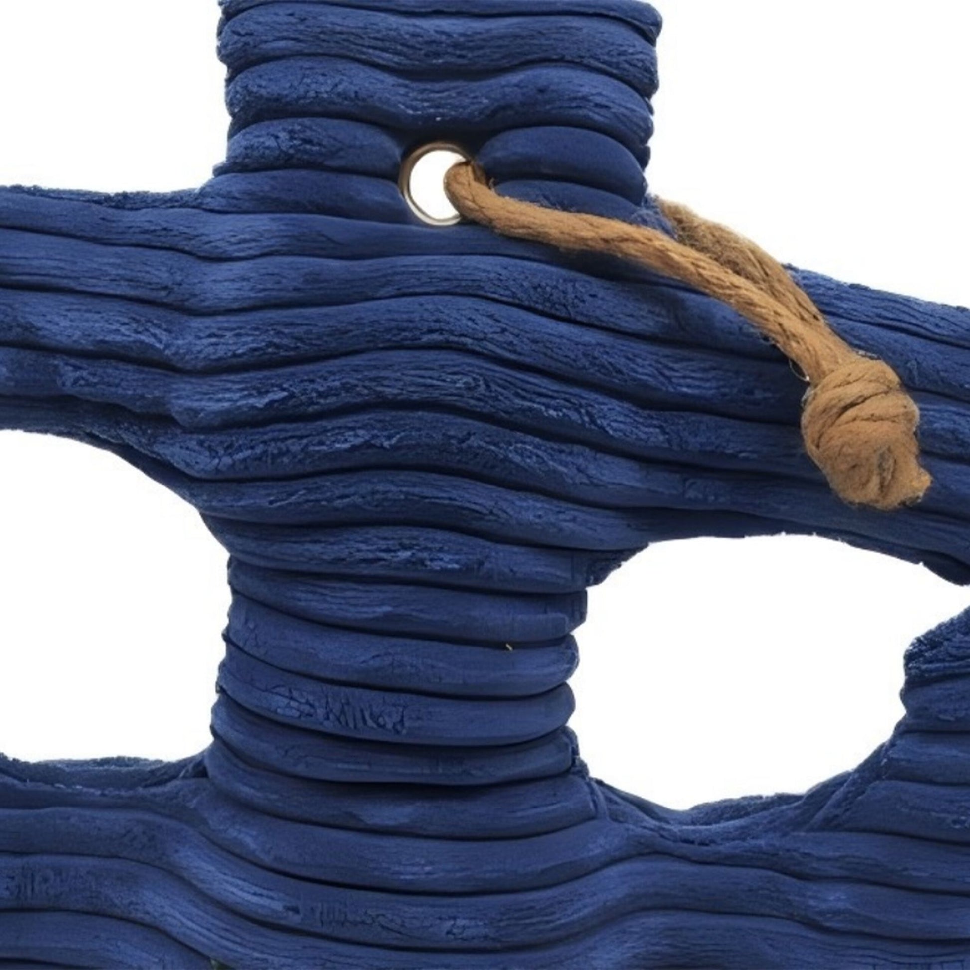 Relaxdays Türstopper – Baumwolle/Sand – Dunkelblau/Hellbraun – 420 × 380 × 280 mm