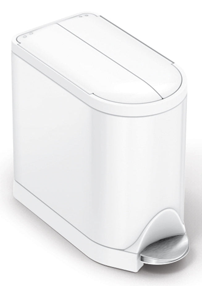 Simplehuman Treteimer CW2042 – 10 l – Stahl, Oval – Weiss