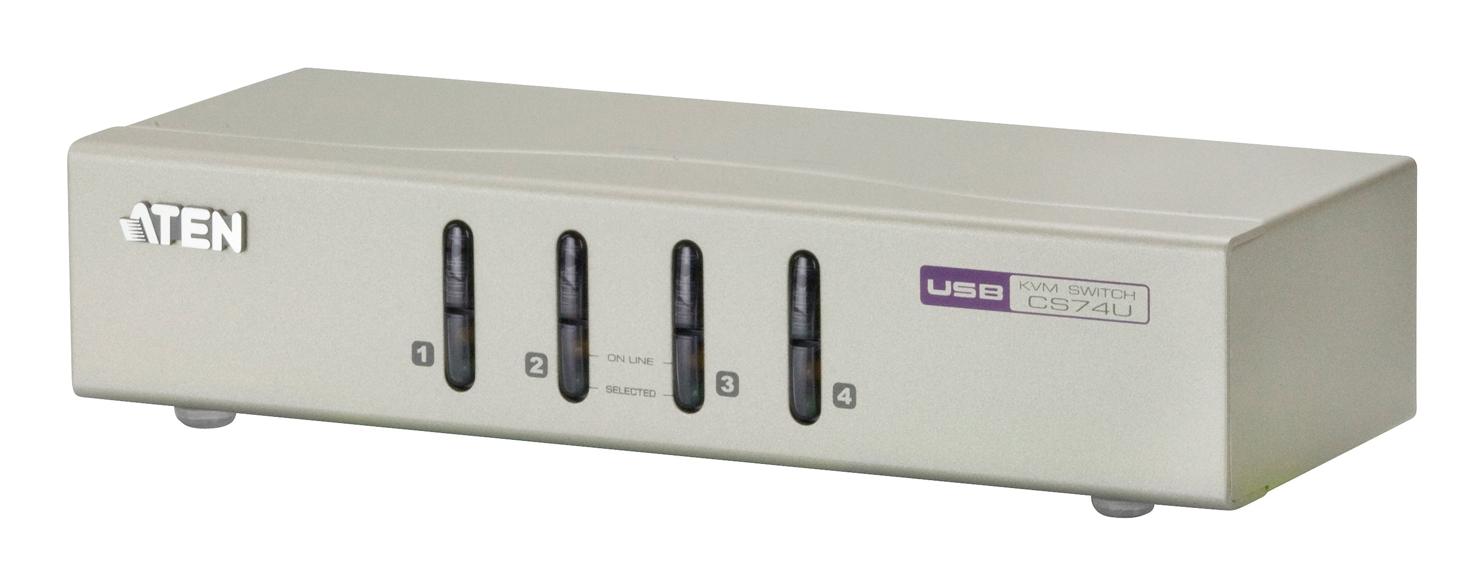ATEN CS74U – KVM-Switch – 4-Port, VGA – 2048 × 1536, Audio, für Windows, Mac & Linux