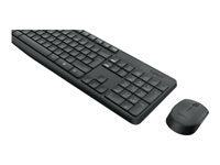 Logitech MK235 – Tastatur-Maus-Set – QWERTY (US Int.) – RF 2,4 GHz, Full-Size, 1000 DPI, USB-A Nano, Grau