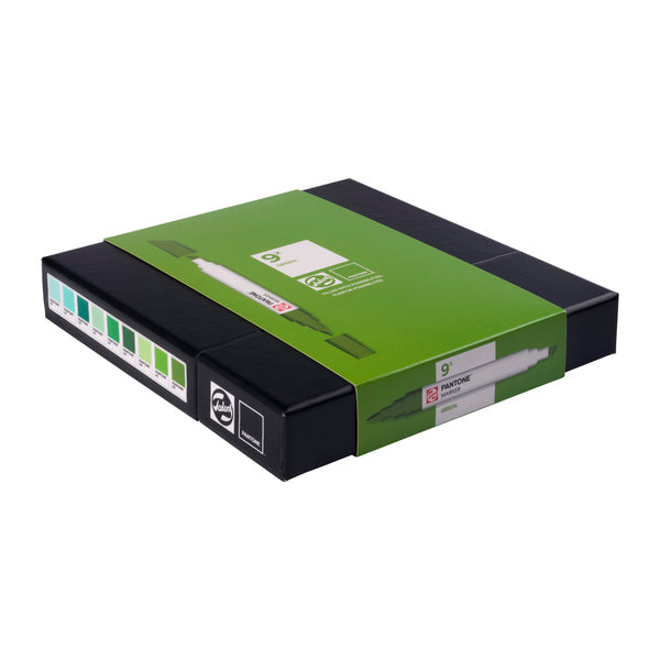 Talens Non-Permanent-Marker Pantone – grün – 9er-Set