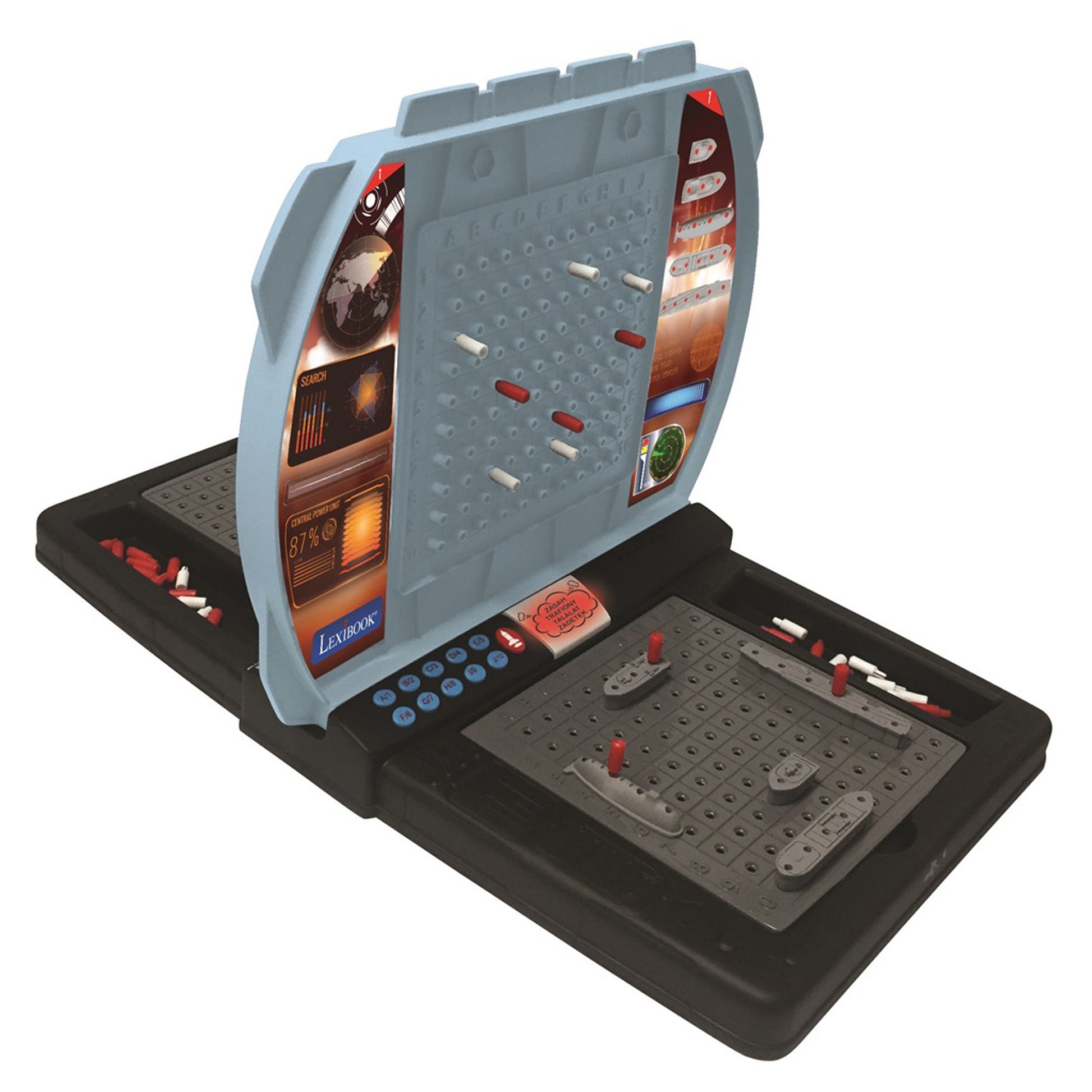 Lexibook Elektronische sprechende Seeschlacht – Brettspiel, 1–2 Spieler, ab 6 Jahren, IT/NL/DE/FR