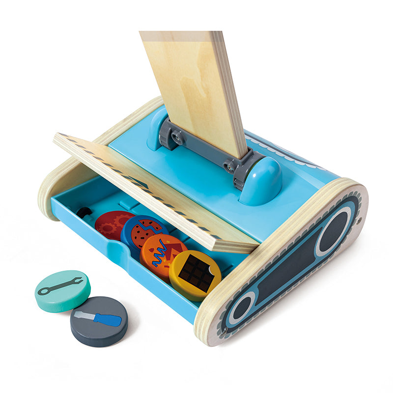 Hape E3056 Staubsauger (Spielzeug) – Vacoom – 18,0×58,0×17,5 cm – ab 3 J. – Kunststoff/Holz, mehrfarbig