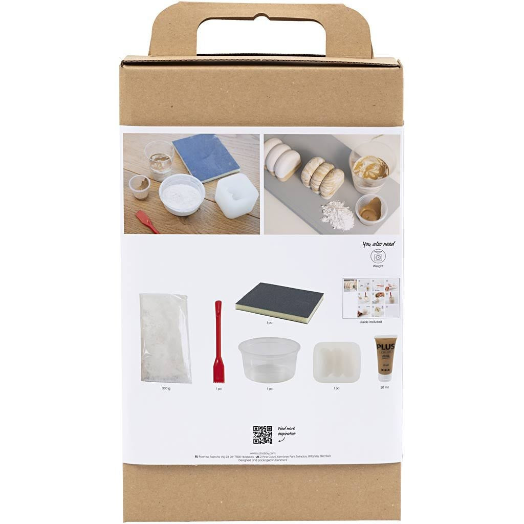Creativ Company Giessharz-Set – Skulptur – 200 g – lufthärtend – beige/weiss
