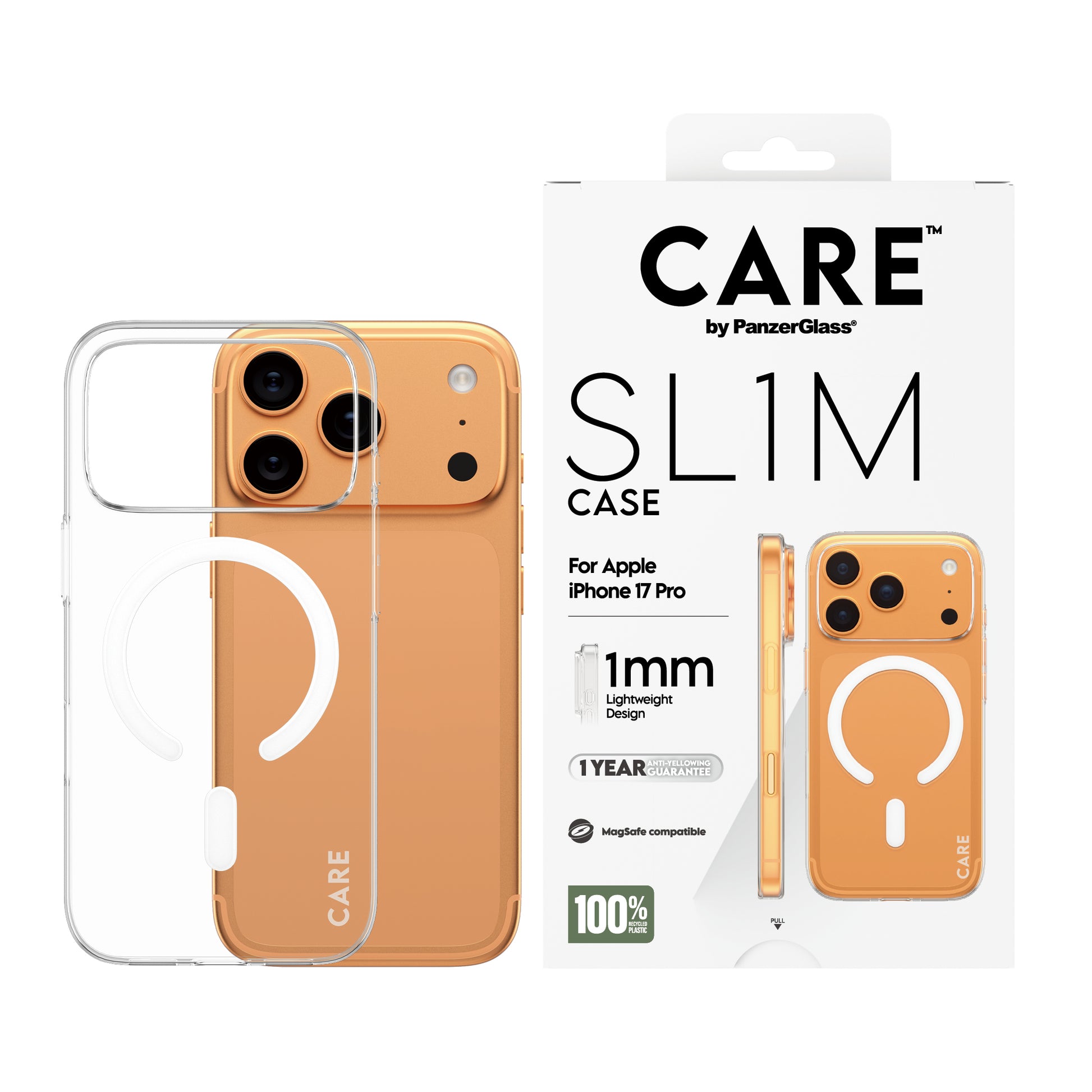PanzerGlass CARE SL1M Backcover – für Apple iPhone 17 Pro – MagSafe, PC, Transparent