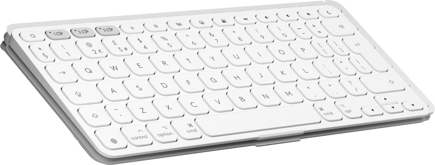 Logitech Keys-To-Go 2 – Tastatur, kabellos (Bluetooth), US-Layout (EN), Weiss – für Windows, macOS & Android