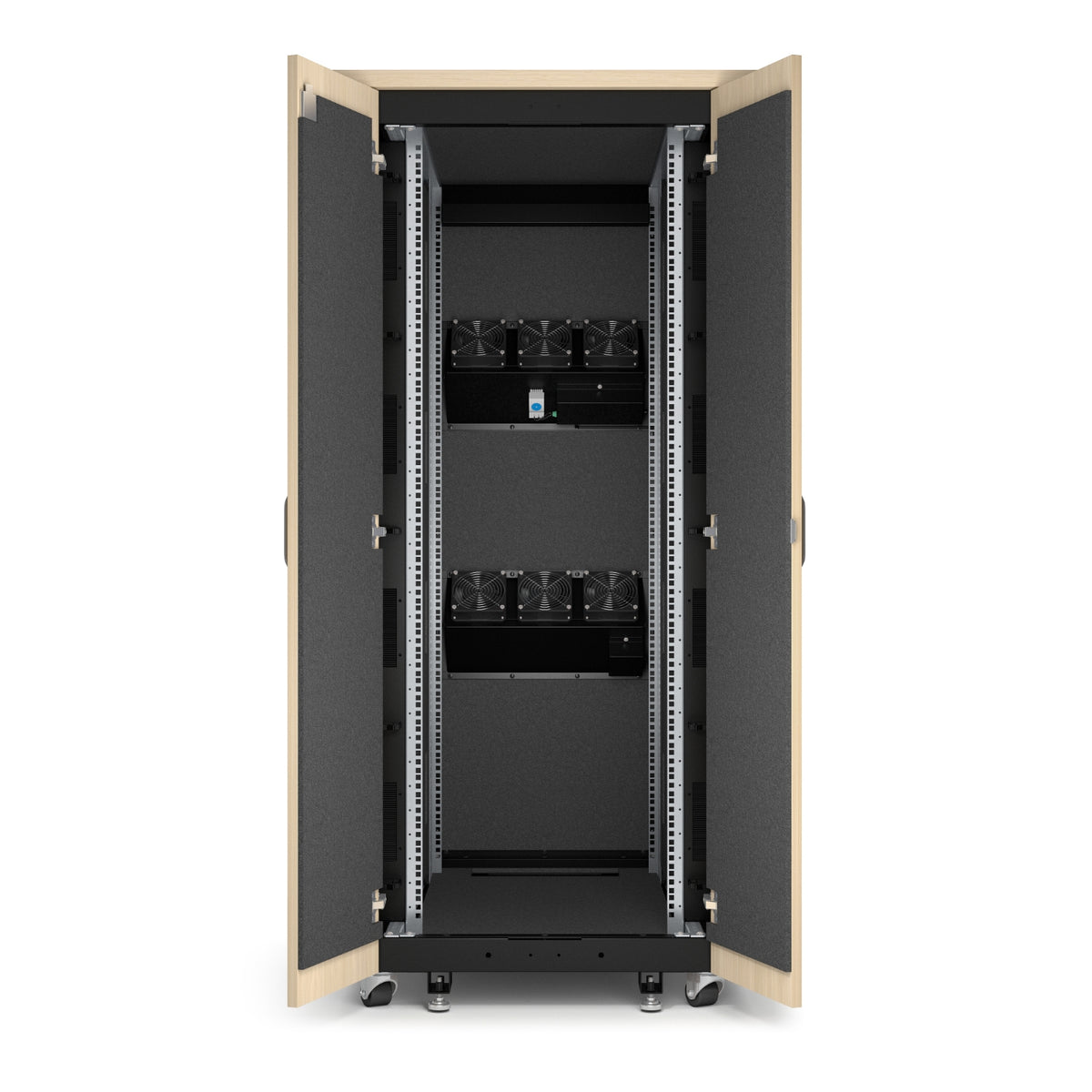 APC 19" Netzwerkschrank 32U, abschliessbar, 750 × 1130,4 × 1675 mm, Ahorn, Schwarz