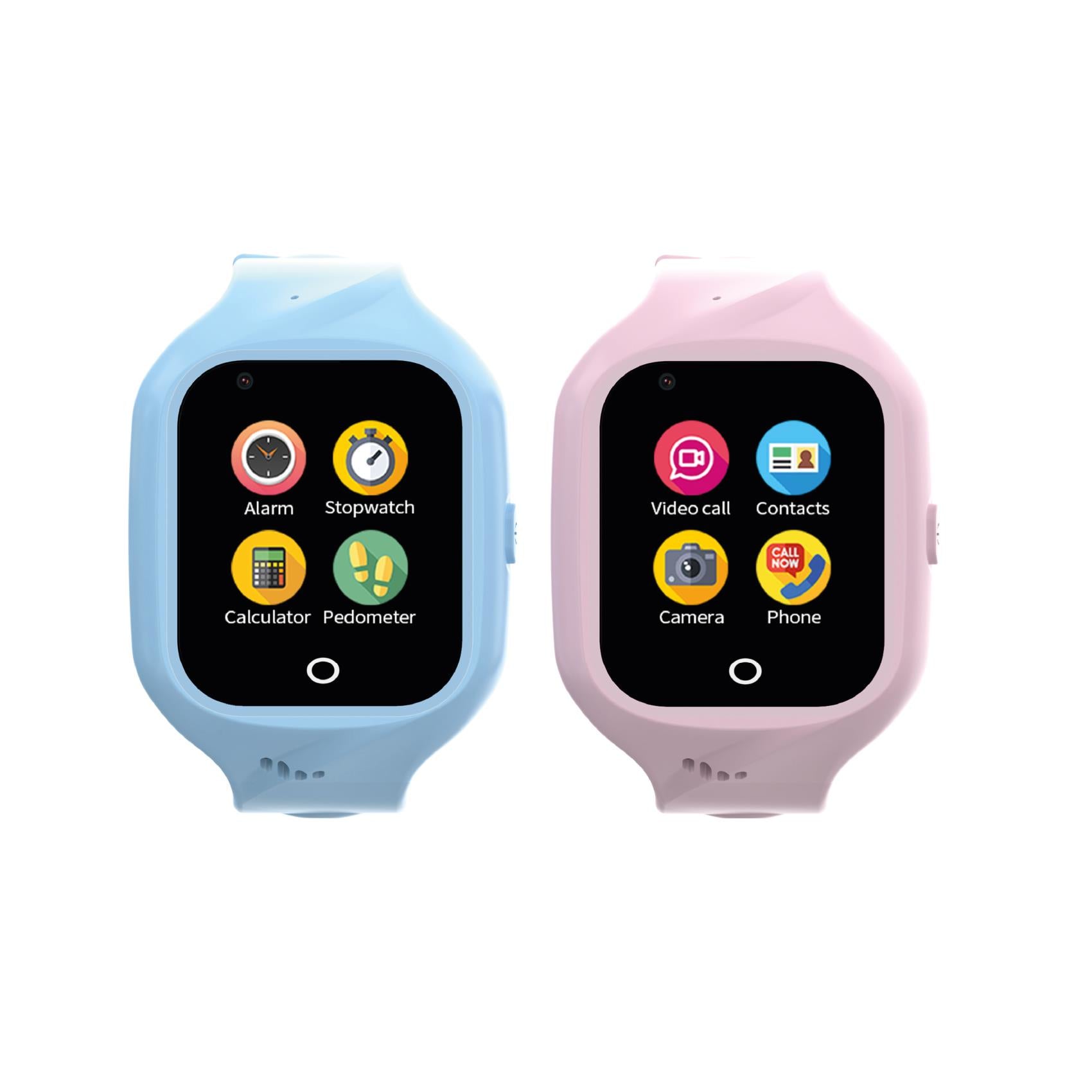 Celly 40 mm GPS + Cellular – Schwarz, Sportarmband, Hellblau, für iPhone