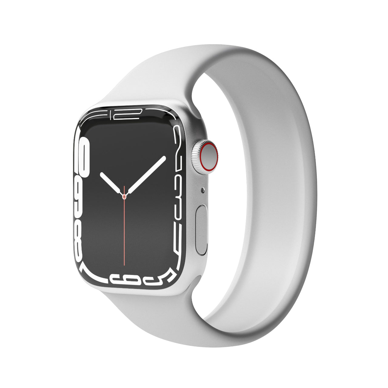 Vonmählen Solo Loop 1 – Armband – für Apple Watch 40/41/42 mm, Hellgrau, Grösse L, Silikon