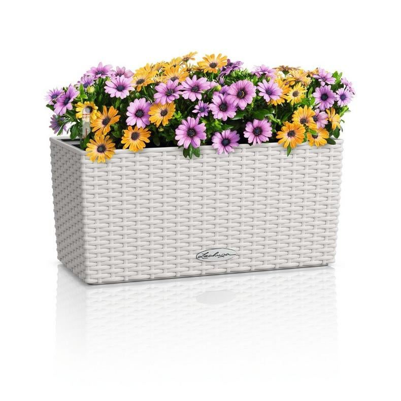 LECHUZA BALCONERA Cottage 40 Pflanzgefäss – 40 × 19 × 19 cm – Kunststoff, hellgrau