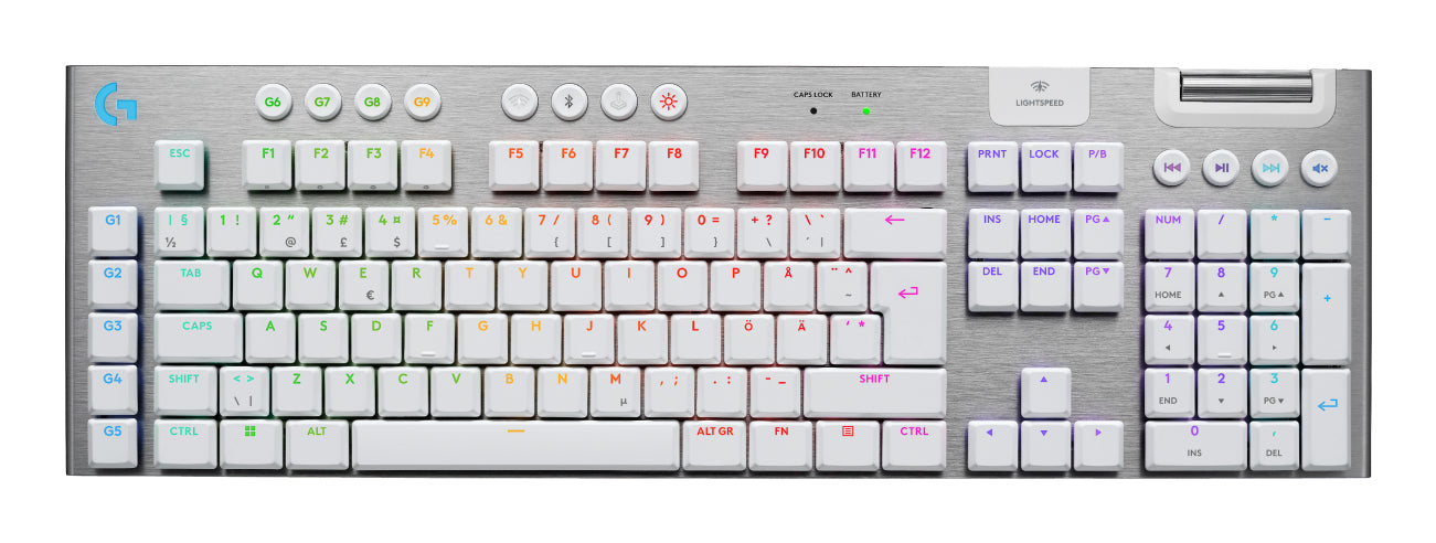 Logitech G G915 X LIGHTSPEED – Gaming-Tastatur – Mechanisch – Bluetooth & 2,4 GHz (USB-A) – RGB – Weiss