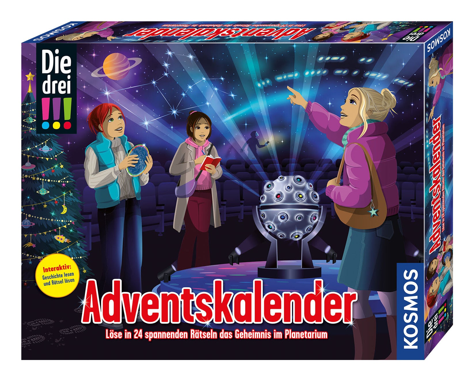 Kosmos Adventskalender Die drei – 24 Rätsel, 24 Gimmicks – ab 8 Jahren – mehrfarbig