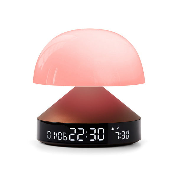 Lexon Lichtwecker Mina Sunrise – digital – 11,0 × 11,0 cm, bronze, Aluminium, USB, 5 Wecktöne