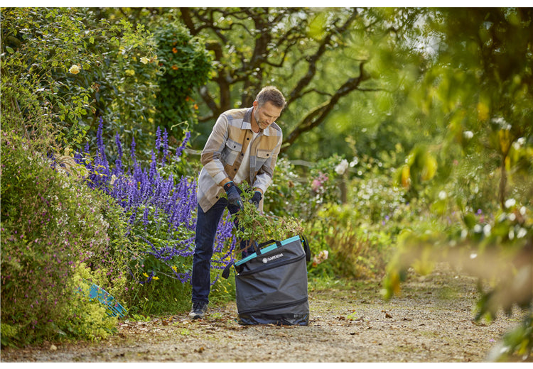 Gardena Mehrzweckbeutel PopUp – 130 l, Recycling-Kunststoff, Schwarz, Grün, 460 × 600 × 460 mm