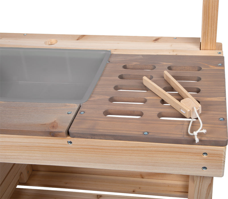 Small foot Spielküche – Matschküche und Kaufladen – 91 × 106 × 35 cm – ab 3 J. – Holz, mehrfarbig