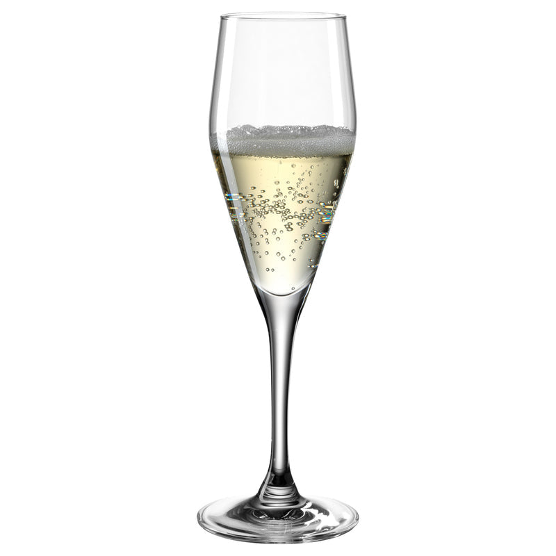 LEONARDO TWENTY4 Champagnerflöte – 0,22 l, Kristallglas, transparent, spülmaschinenfest, 6 Stück