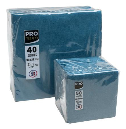 PRONAPPE Servietten blau – 38 × 38 cm, 2-lagig – 40 Stück