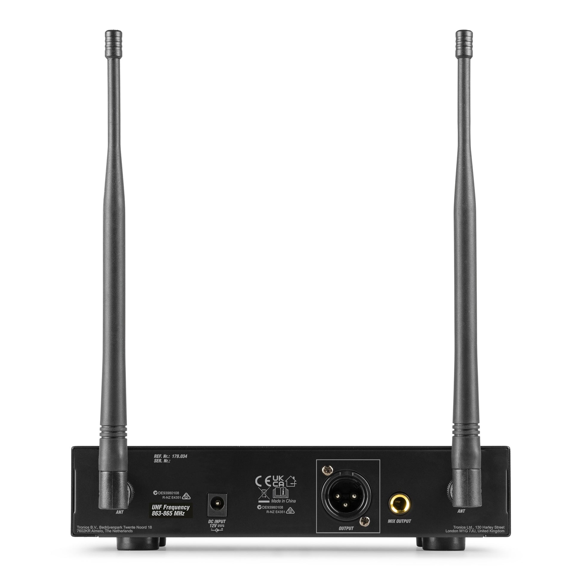 Power Dynamics PD210 Bühnenmikrofon-Set – XLR, 6,3 mm Klinke, Kabellos (UHF), Niere, 40–17'000 Hz, Schwarz