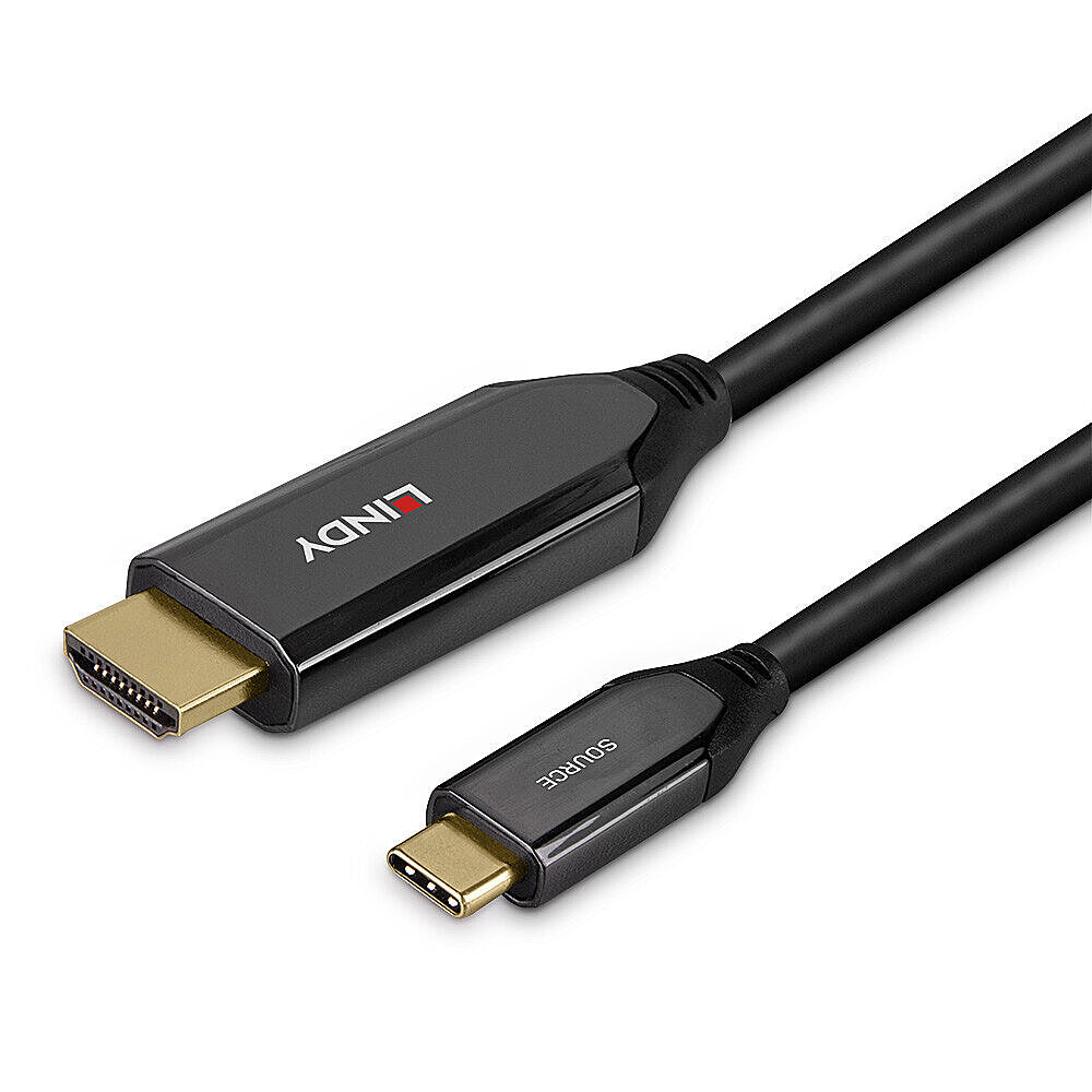 Lindy USB-C zu HDMI Kabel – 8K (7680 × 4320) @ 60 Hz, 3 m, HDMI 2.1, HDR, Schwarz