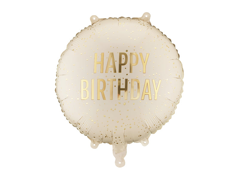 PartyDeco Folienballon Geburtstag – mehrfarbig – Ø 45 cm – Folie – 1 Stk