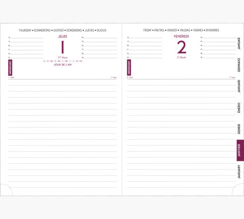 Exacompta EasyDay 17 – Tagesagenda 2027, 1 Tag/1 Seite, 12,0 × 17,0 cm, mehrsprachig, Barbara (sortiert)