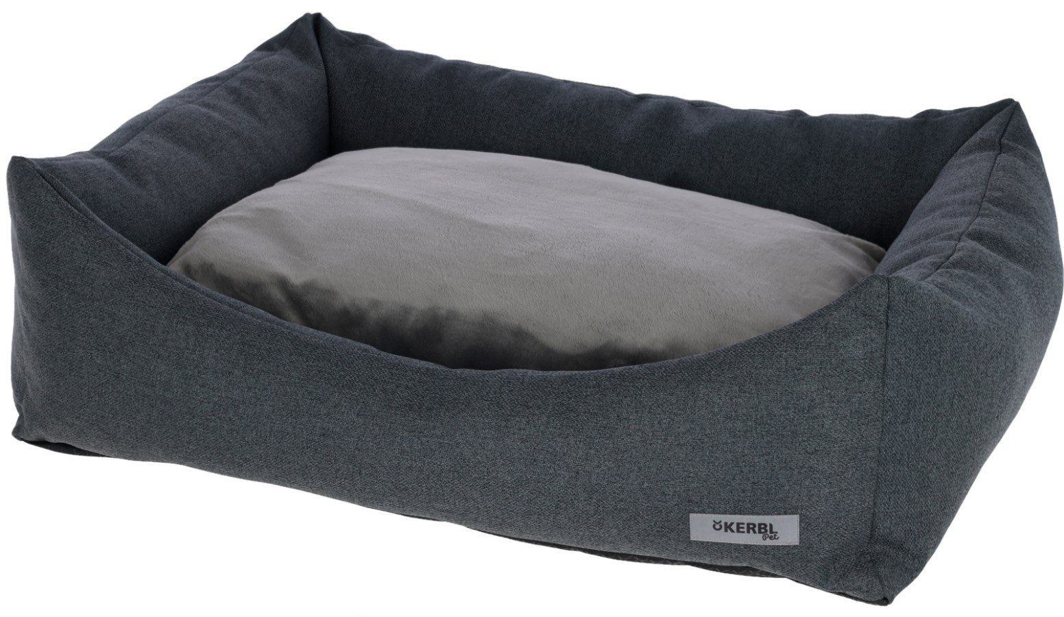 Kerbl Platin Ortho Hundebett – 60 × 80 × 25 cm, Schaumstoff, abnehmbarer Polyesterbezug, Grau