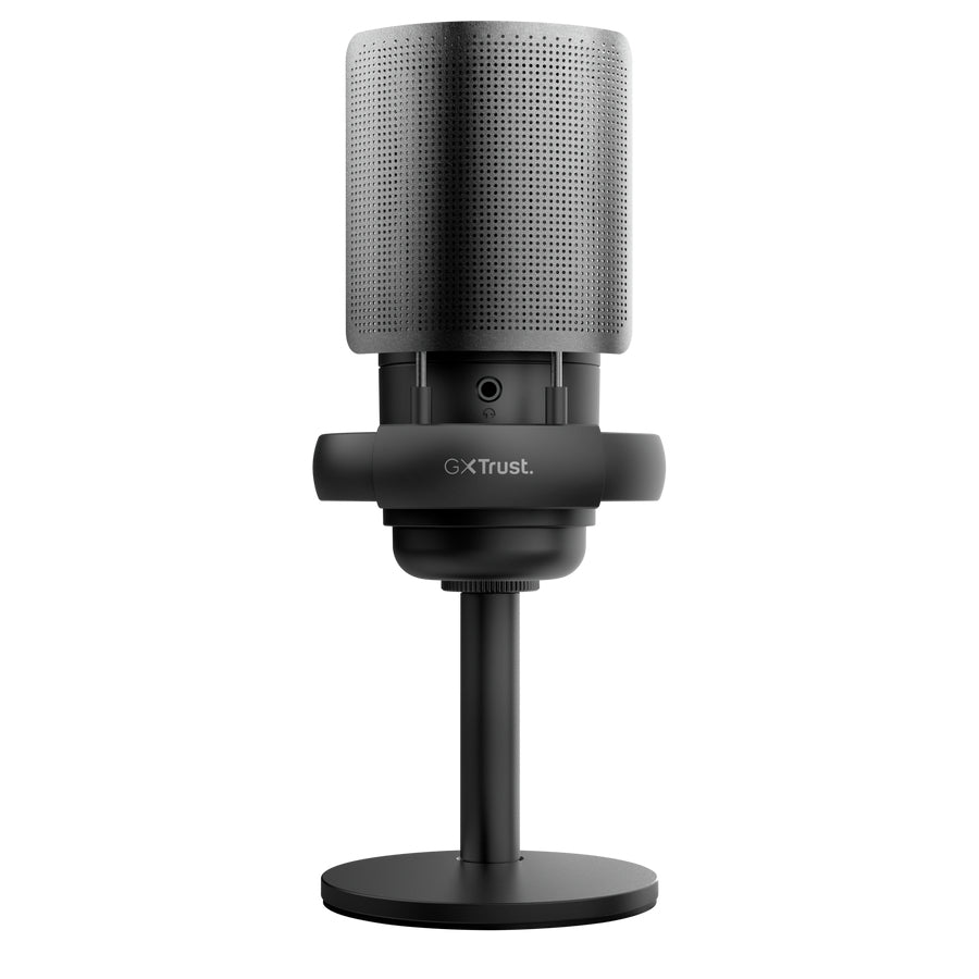 Trust GXT238 – Tischmikrofon – USB-A/USB-C/3,5 mm Klinke, Niere, 16 Bit/48 kHz, für PC/Laptop/PS5, Schwarz