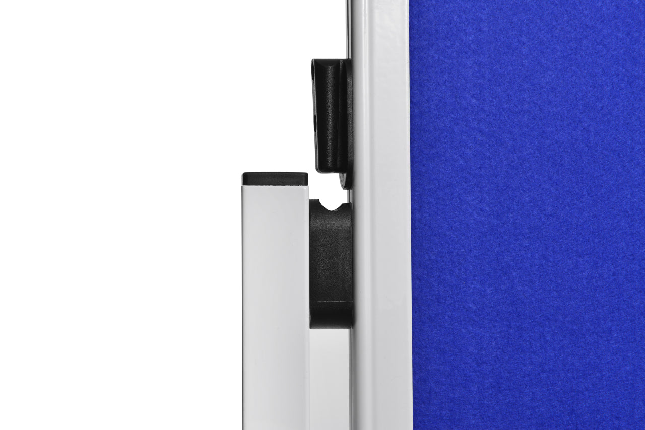Legamaster Moderationswand Economy – Filz, mit Rollen, doppelseitig – 120 × 150 cm – Blau, Alurahmen