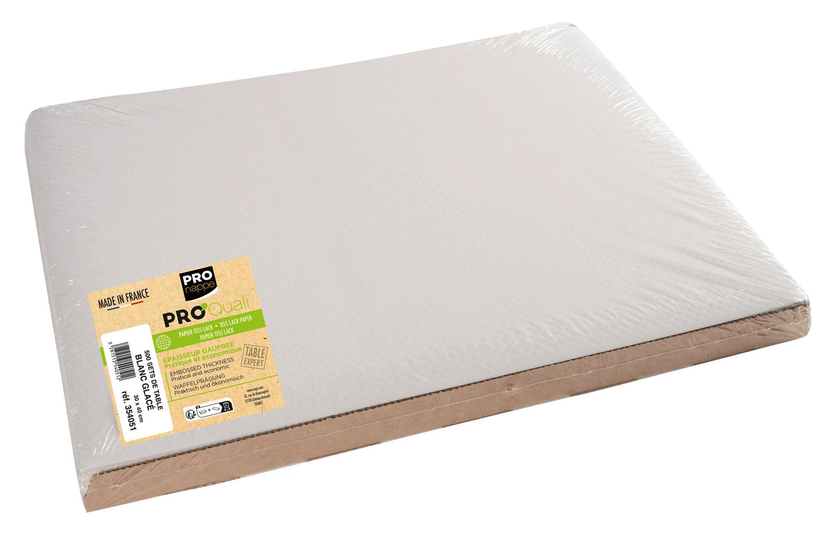 PRONAPPE Pro nappe Tischset – 30×40 cm, 500er-Pack, Papier, Altweiss