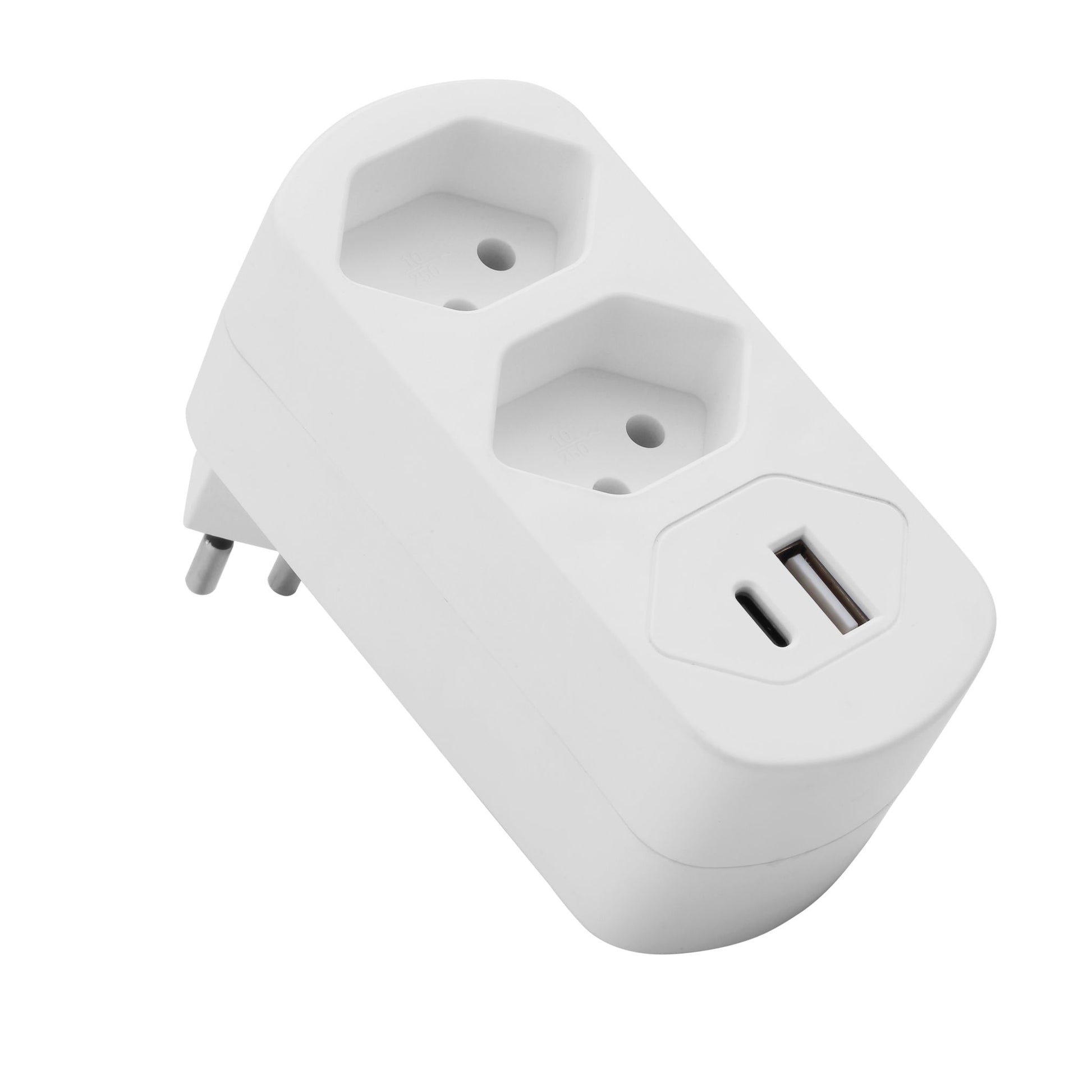 M. Schönenberger Schönenberger MOVE Steckdosenleiste – 2×T13, 2×USB (PD 30 W), ohne Schalter, Eingang T12, drehbar 270° – weiss