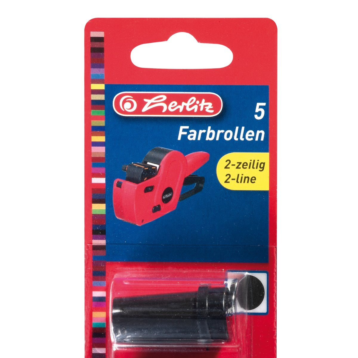 Herlitz Ersatzfarbrolle (Rolle) – schwarz, Kunststoff, für 1605120, 5 Stk.