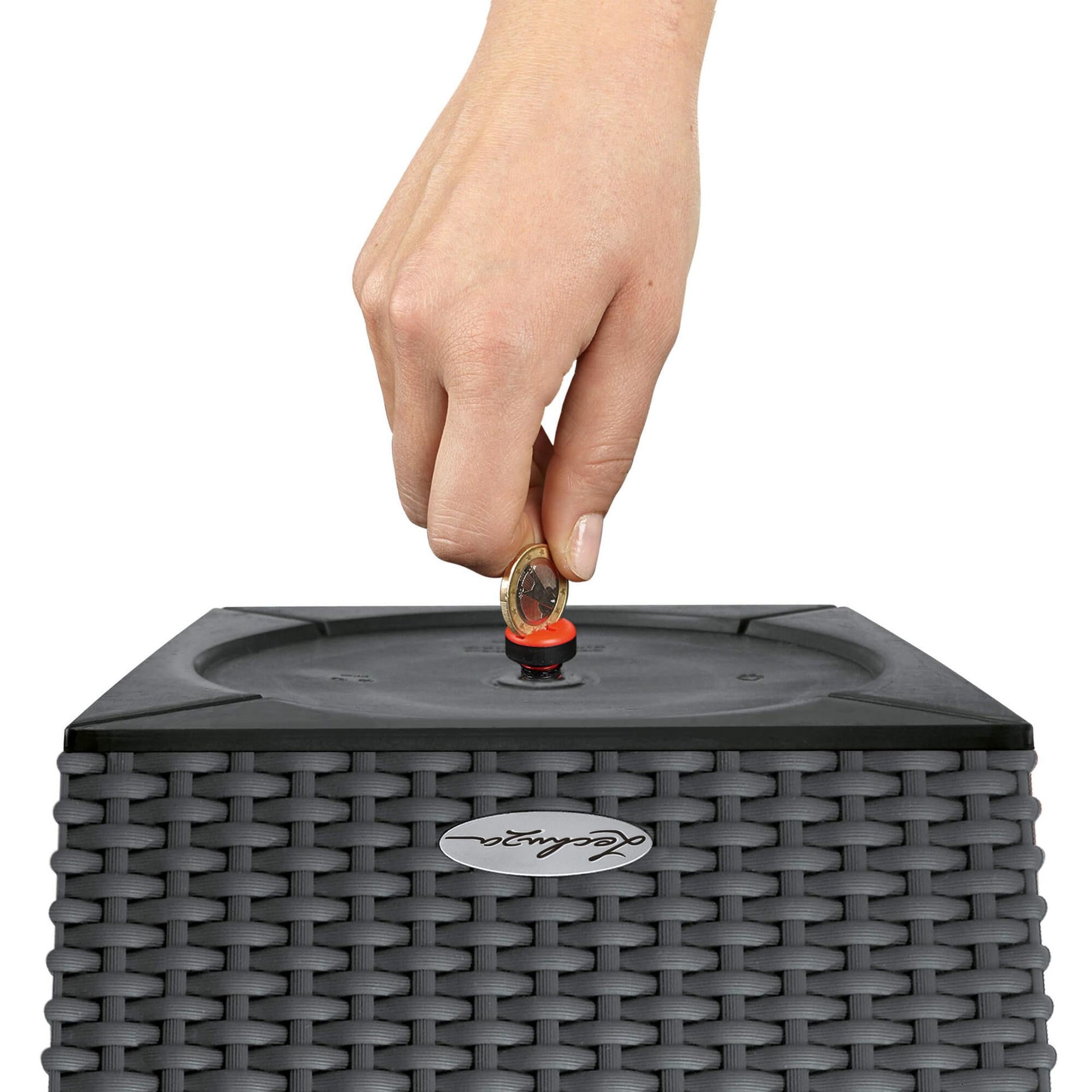 LECHUZA Pflanzgefäss – 31 l, 39,5 × 75,5 × 39,5 cm – Kunststoff, Graphit