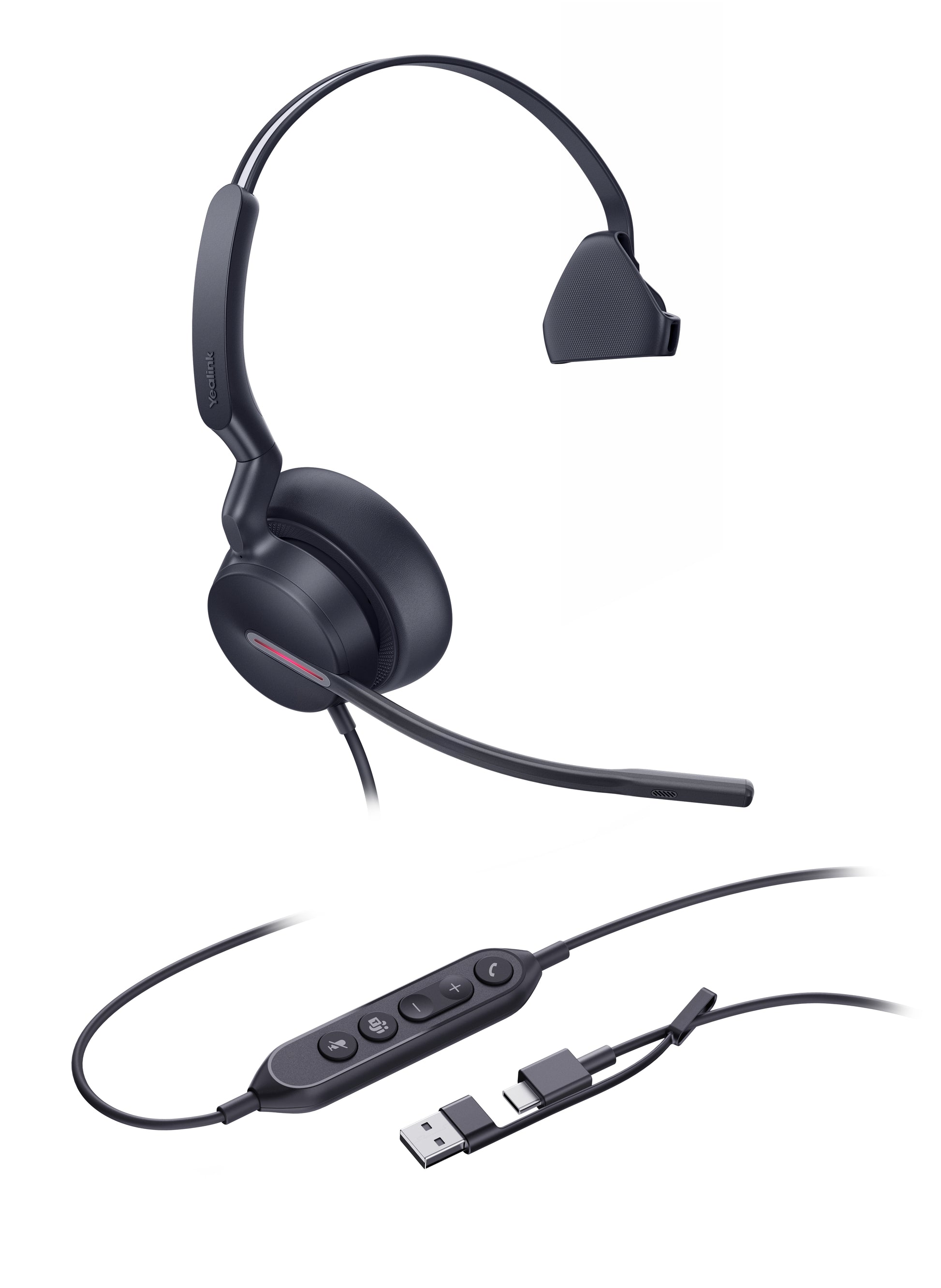 Yealink UH46 – Mono Headset – USB‑C/USB‑A – für Microsoft Teams