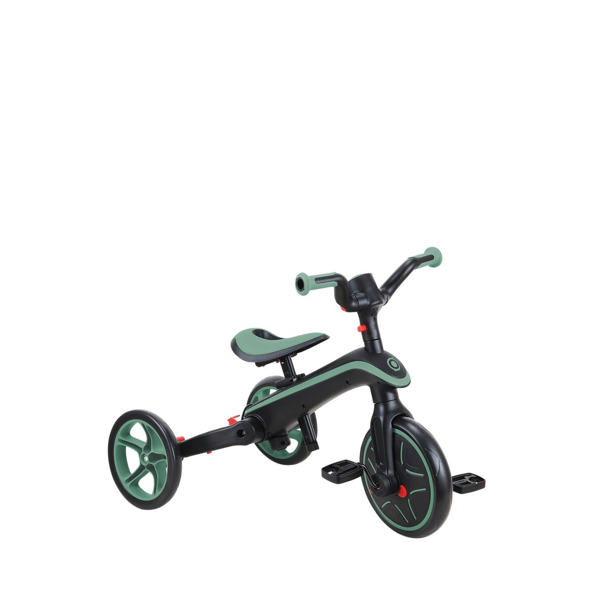Globber Trike Explorer 4-in-1 Aufsitzlaufrad – Push & Pedal, verstellbarer Sitz, faltbar – 15 kg – Olivgrün