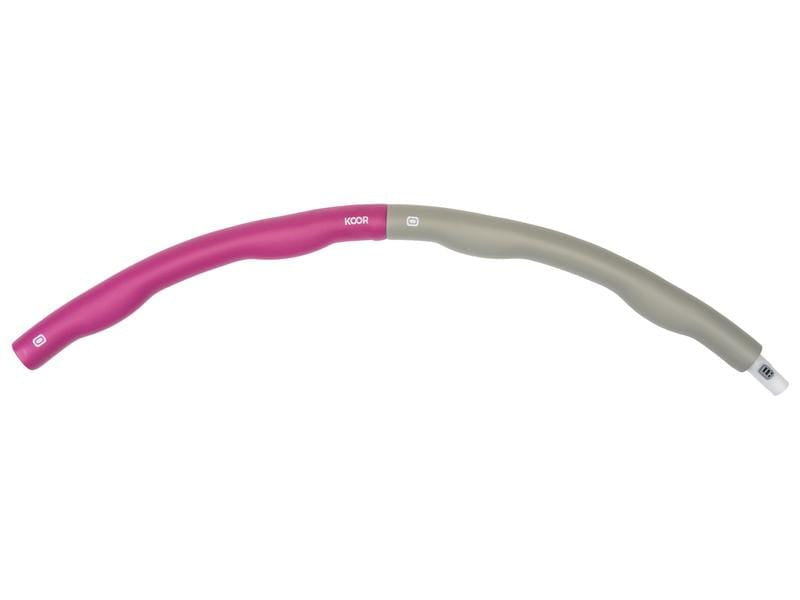 KOOR Hula Hoop – Ø 100 cm – 1,5 kg, Rohr-Ø 3,5 cm, 8-teilig – zusammenklappbar – grau/pink