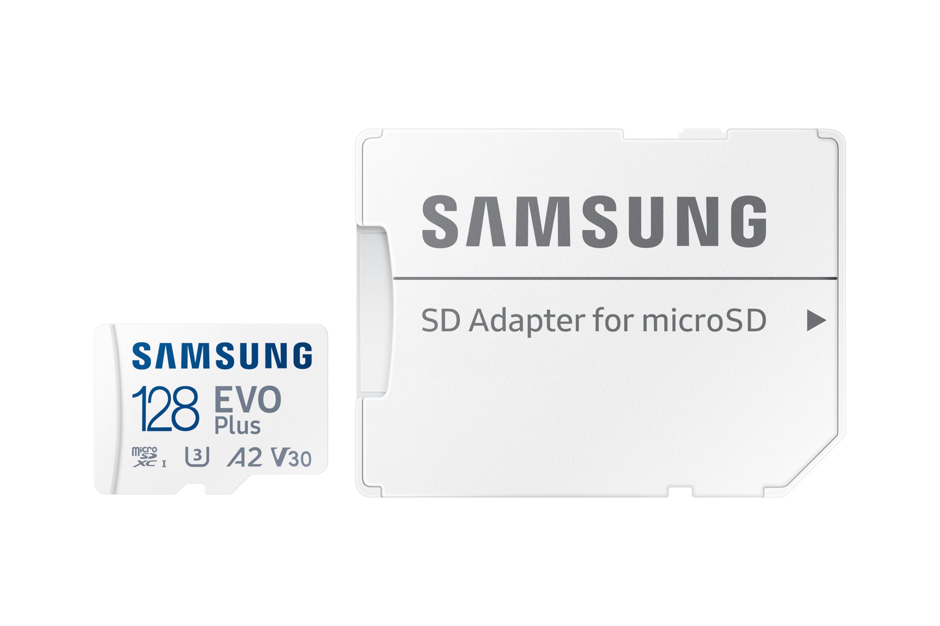 Samsung EVO Plus microSDXC 128 GB – UHS-I, U3, V30, A2, 160/130 MB/s, inkl. SD-Adapter