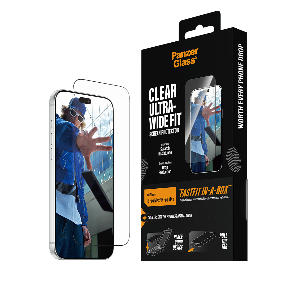 PanzerGlass Displayschutz (Folie), Ultra-Wide Fit – für iPhone 18 Pro Max/17 Pro Max