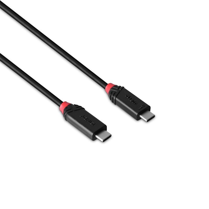 Lindy USB-C auf USB-C Kabel – USB4 40 Gbit/s – 0,5 m – PD 240 W – Goldstecker, Abgeschirmt – Schwarz