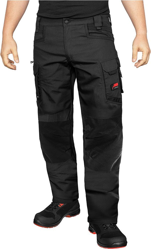 ACE Arbeitshose – 62 – Schwarz, 65% Polyester/35% Baumwolle, Ripstop, Cordura-Besätze, Stretch-Einsätze